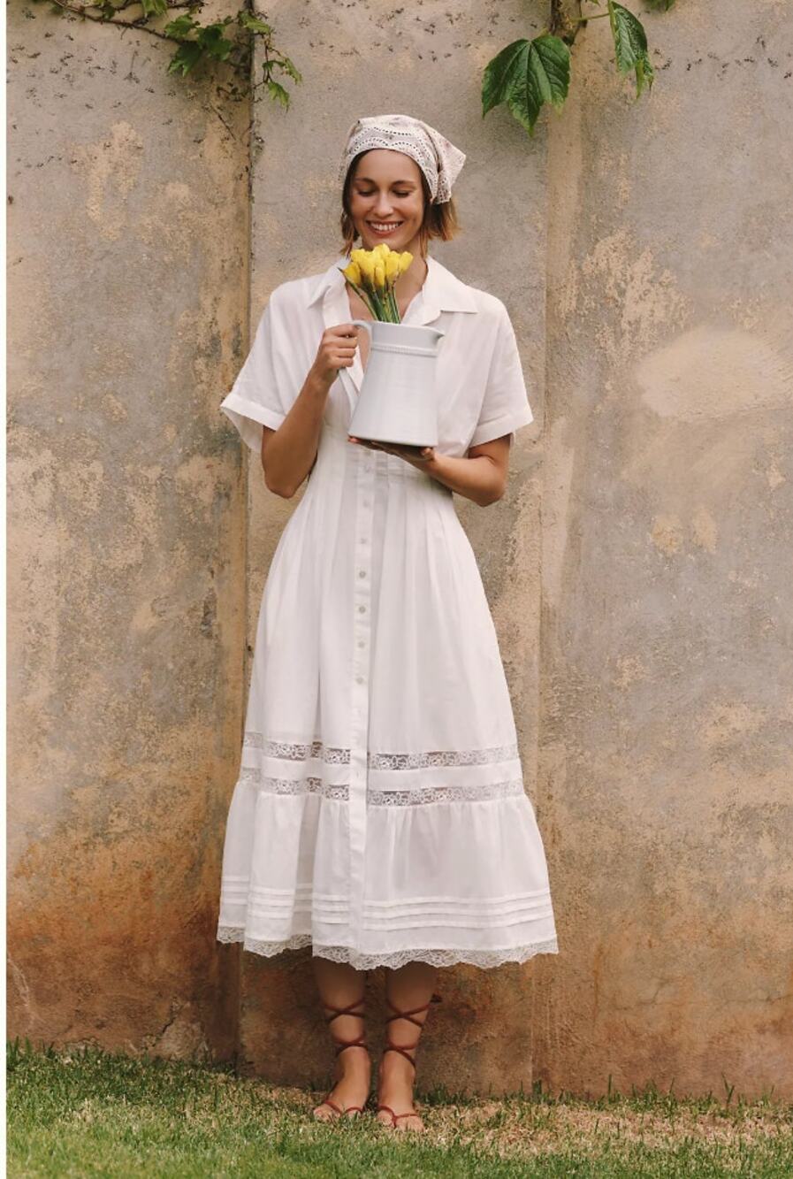 Anthropologie Exquise Tobie Short-Sleeve Collared Midi Dress XS